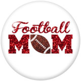 20MM  Football  MOM CHEER  Print  glass  snaps buttons