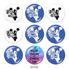 20MM  CHEER Dance  Print   glass  snaps buttons