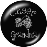 20MM  Cheer  MOM  Print   glass  snaps buttons