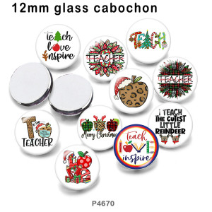 10pcs/lot teacher glass picture printing products of various sizes  Fridge magnet cabochon