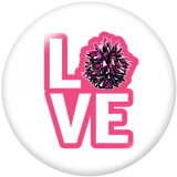 20MM  Dance  I  Love Cheer  Print  glass  snaps buttons