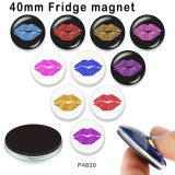 10pcs/lot Red lips  glass picture printing products of various sizes  Fridge magnet cabochon