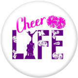 20MM  Dance  I  Love Cheer  Print  glass  snaps buttons