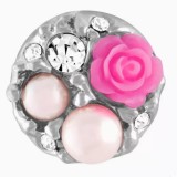 20MM flower snap silver  Plated with enamel snap button