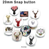 10pcs/lot Christmas elk glass picture printing products of various sizes  Fridge magnet cabochon