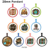 10pcs/lot Thanksgiving glass picture printing products of various sizes  Fridge magnet cabochon