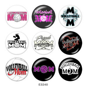 20MM CHEER MOM  Print  glass  snaps buttons