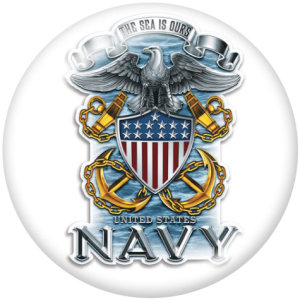 20MM  USA  Navy  Print  glass  snaps buttons Beach Ocean