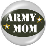20MM  Army  MOM  Print  glass  snaps buttons
