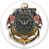 20MM  USA  Navy  Print  glass  snaps buttons Beach Ocean