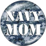 20MM  Navy  MOM  Print  glass  snaps buttons