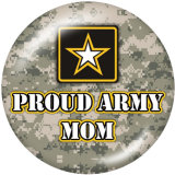 20MM  Army  MOM  Print  glass  snaps buttons