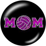 20MM CHEER MOM  Print  glass  snaps buttons