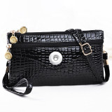 Snaps Crocodile pattern Straddle handbag multi function bag fit 18mm snap button jewelry