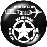 20MM  Air  Force  MOM  Print  glass  snaps buttons