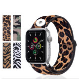 Snaps Applicable 42/44MM Apple iwatch Band 123456 Generation SE Universal Apple Nylon Braided Elastic Watch Band Integrated iwatch Watch Band fit 18mm chunks
