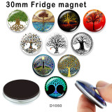 10pcs/lot life Tree glass picture printing products of various sizes  Fridge magnet cabochon