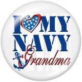 20MM  USA  Army  Navy  Print  glass  snaps buttons