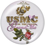 20MM  USA  Navy  Print  glass  snaps buttons