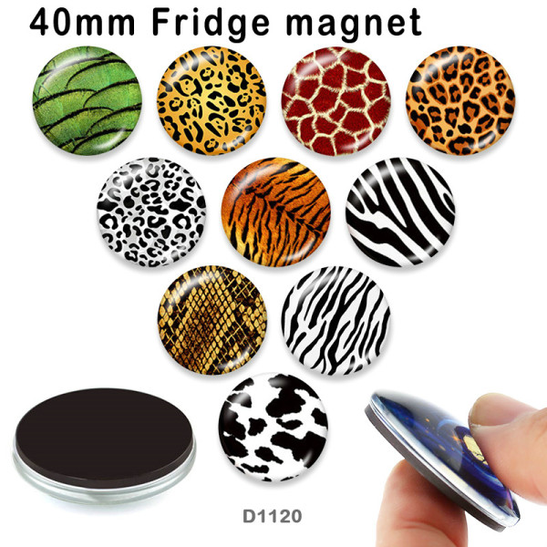 10pcs/lot Leopard glass picture printing products of various sizes  Fridge magnet cabochon