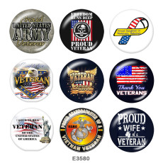 20MM  Army  Navy  Print   glass  snaps buttons