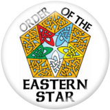 20MM  Eastern Star  Print   glass  snaps buttons