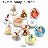 10pcs/lot lady glass picture printing products of various sizes  Fridge magnet cabochon