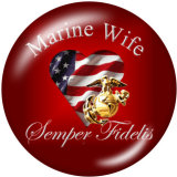 20MM   U.S. Marine Corps Print  glass  snaps buttons
