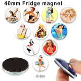 10pcs/lot lady glass picture printing products of various sizes  Fridge magnet cabochon