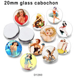 10pcs/lot lady glass picture printing products of various sizes  Fridge magnet cabochon