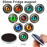 10pcs/lot eyes glass picture printing products of various sizes  Fridge magnet cabochon