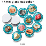 10pcs/lot shell glass picture printing products of various sizes  Fridge magnet cabochon