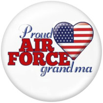 20MM  Air Force  Print  glass  snaps buttons