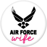 20MM  Air  force  Print   glass  snaps buttons