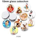 10pcs/lot lady glass picture printing products of various sizes  Fridge magnet cabochon