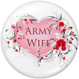 20MM  Army Print  glass  snaps buttons