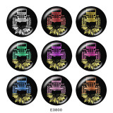 20MM  Car  Print   glass  snaps buttons