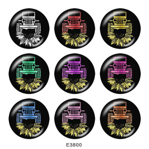 20MM  Car  Print   glass  snaps buttons