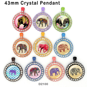 10pcs/lot Elephant glass picture printing products of various sizes  Fridge magnet cabochon