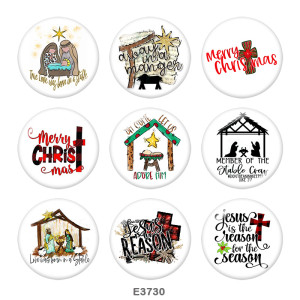 20MM  Faith  Cross  Print   glass  snaps buttons