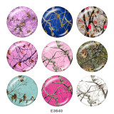 20MM  Color  bird  Print   glass  snaps buttons