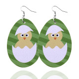 Leather earrings Easter egg skin earrings rabbit chick PU leather earrings