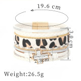 Leopard print chain diamond ladies watch with magnetic buckle cross wide edge accessories jewelry