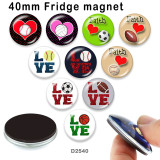 10pcs/lot Love sports glass picture printing products of various sizes  Fridge magnet cabochon