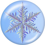 20MM  Snowflake  Print   glass  snaps buttons