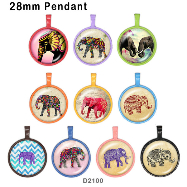 10pcs/lot Elephant glass picture printing products of various sizes  Fridge magnet cabochon