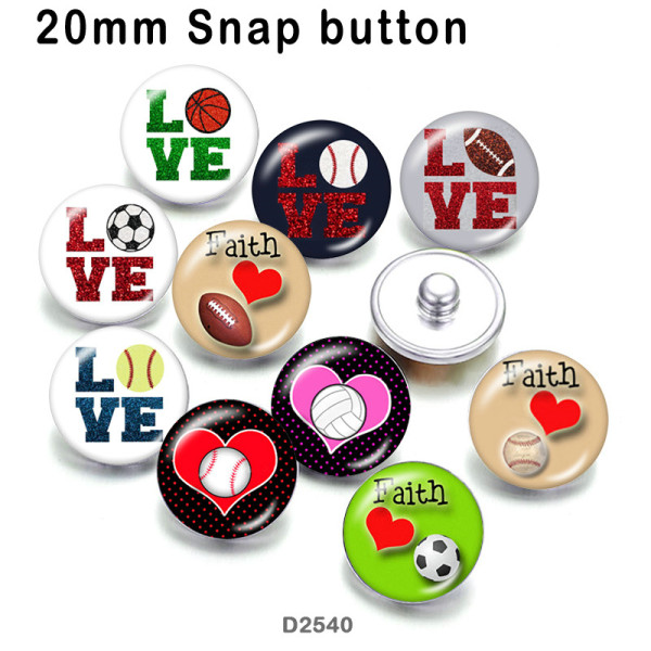 10pcs/lot Love sports glass picture printing products of various sizes  Fridge magnet cabochon