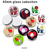 10pcs/lot Love sports glass picture printing products of various sizes  Fridge magnet cabochon