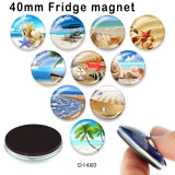 10pcs/lot seaside glass picture printing products of various sizes  Fridge magnet cabochon