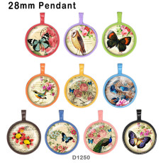 10pcs/lot butterfly glass picture printing products of various sizes  Fridge magnet cabochon